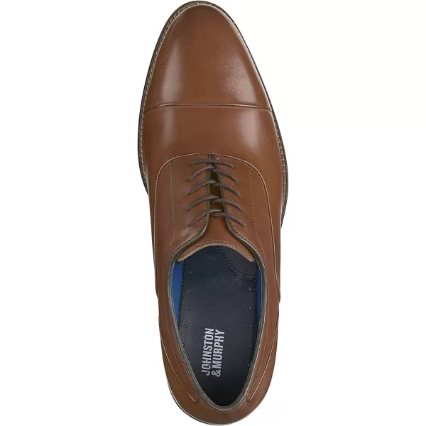 imageJohnston amp Murphy Mens Stockton Cap Toe Shoes  Round Cap Toe  LaceUp Dress Shoe for Men  Leather Upper  Comfortable amp Classic Footwear DesignTan Full Grain