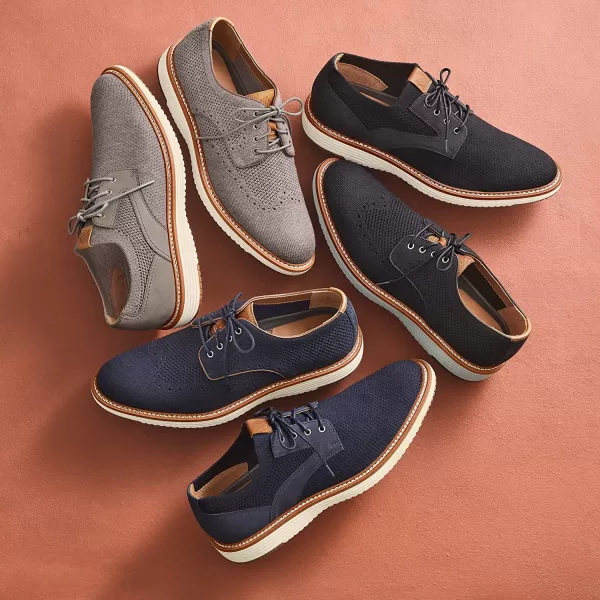 imageJohnston amp Murphy Mens Upton Knit Plain Toe  Mens Walking Shoes Casual Shoes for Men Sneakers for Men Flexible Knit Shoes for Men TRUFOAM Sole amp Rubber SoleBlack Knit