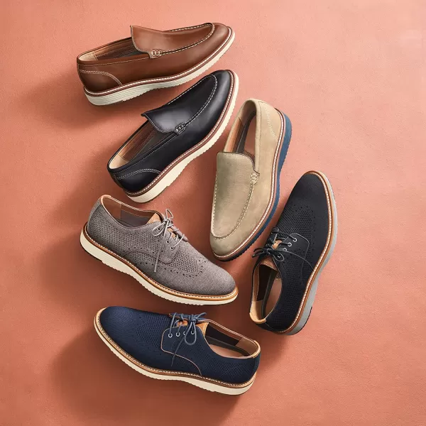 imageJohnston amp Murphy Mens Upton Knit Wingtip Shoe  Mens Walking Shoes Casual Shoes for Men Sneakers for Men Flexible Knit Shoes for Men TRUFOAM Sole amp Rubber SoleNavy Knit