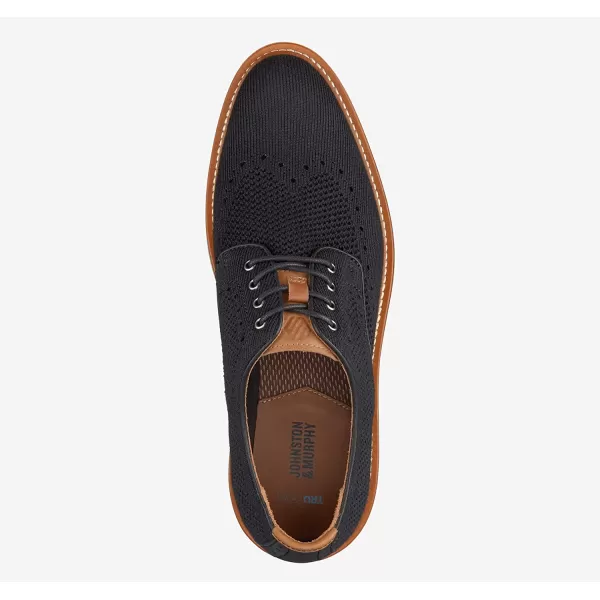 imageJohnston amp Murphy Mens Upton Knit Wingtip Shoe  Mens Walking Shoes Casual Shoes for Men Sneakers for Men Flexible Knit Shoes for Men TRUFOAM Sole amp Rubber SoleBlack Knit