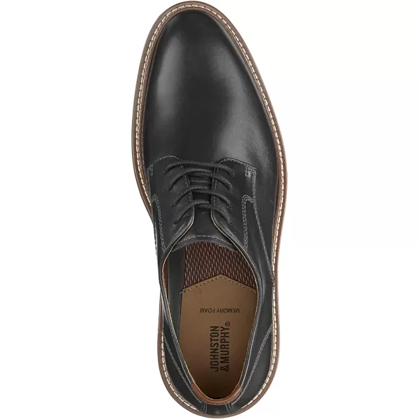 imageJohnston amp Murphy Mens Upton Plain Toe Shoe  Leather Mesh Lining  Memory Foam Cushioned InsoleBlack Full Grain