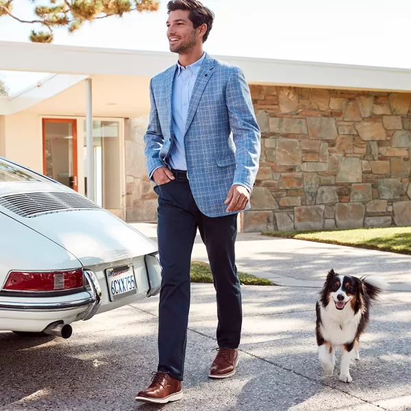 imageJohnston amp Murphy Mens Upton Plain Toe Shoe  Leather Mesh Lining  Memory Foam Cushioned InsoleTan Full Grain