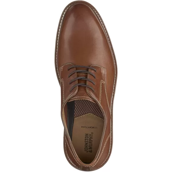 imageJohnston amp Murphy Mens Upton Plain Toe Shoe  Leather Mesh Lining  Memory Foam Cushioned InsoleTan Full Grain