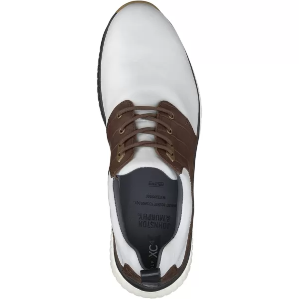 imageJohnston amp Murphy Mens XC4 H2Luxe Hybrid Saddle Golf Shoe  Waterproof Leather nbspLightweight  Full EVA Midsole CushionWhiteMahogany Croc Print