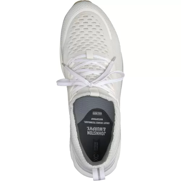 imageJohnston amp Murphy MensnbspXC4nbspTR1 Sport Hybrid Shoes  Waterproof Construction  Lightweight amp Breathable  Moisture Wicking Lining Removable DualWidth FootbedWhite Recycled KnitFull Grain