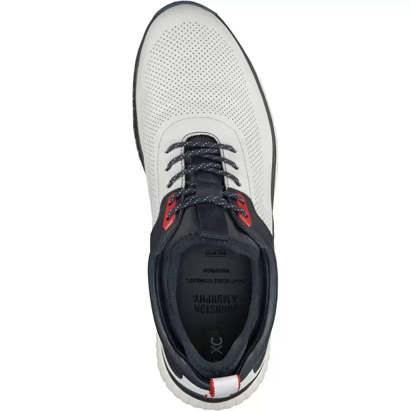 imageJohnston amp MurphynbspMensnbspXC4 H1Luxe HybridnbspGolf ShoesnbspnbspWaterproof Leathernbsp Lightweight nbspnbspMemoryFoamnbspCushioningWhiteNavy Full Grain