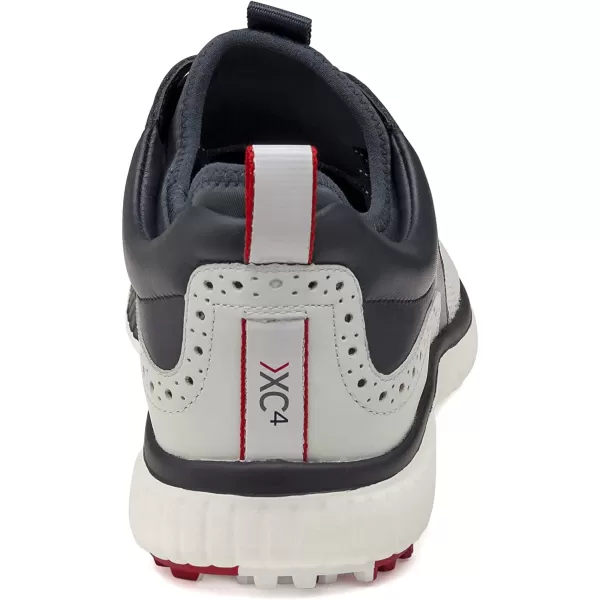imageJohnston amp MurphynbspMensnbspXC4 H1Luxe HybridnbspGolf ShoesnbspnbspWaterproof Leathernbsp Lightweight nbspnbspMemoryFoamnbspCushioningWhiteNavy Full Grain