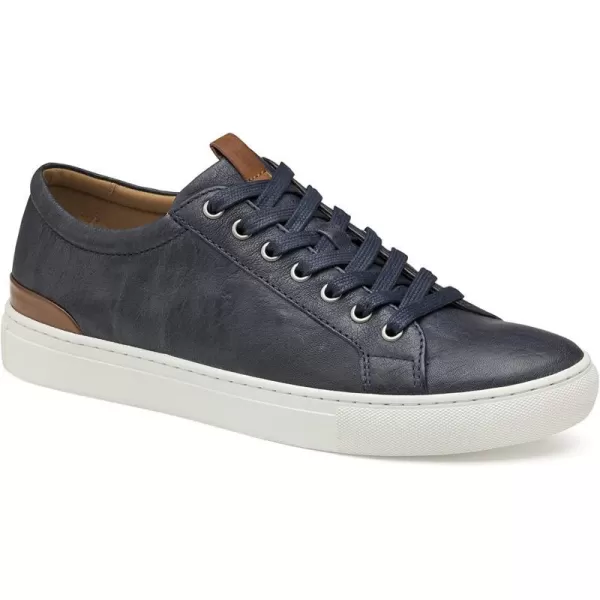 imageJohnston amp Murphy Mens Banks LacetoToe Shoe  Retro Style Sheepskin Lining nbspVachettanbspLeather Trim nbspTRUFOAMnbspFootbed  Rubber Cup SoleNavy Italian Washed Sheepskin