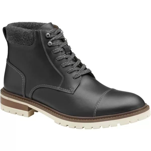 imageJohnston amp Murphy Mens Barrett Cap Toe Boot  Rugged FullGrain Leather  Advanced Cushioning  Tonal amp Heathered Laces  Superior Comfort  LaceUp BootsGray Full Grain
