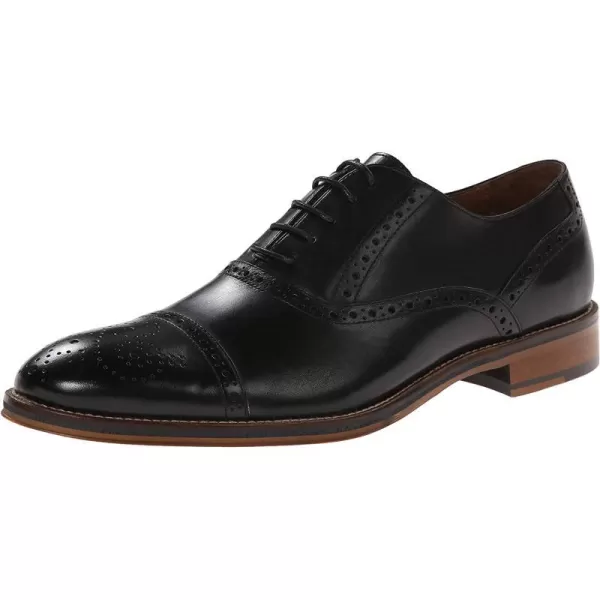 imageJohnston amp Murphy Mens Conard Cap ToeHandBurnished LeatherRubber SoleBlack Italian Calfskin