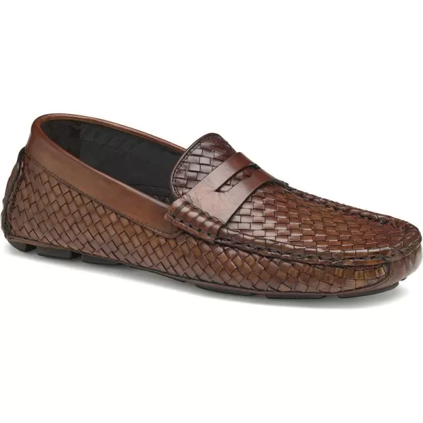 imageJohnston amp Murphy Mens Dayton Woven Penny Shoes  Mens Dress Shoes Leather Moccasin Shoes Dress Shoes for Men Cushioned Footbed Mens Penny Loafers Business Casual ShoesBrown Italian Calfskin
