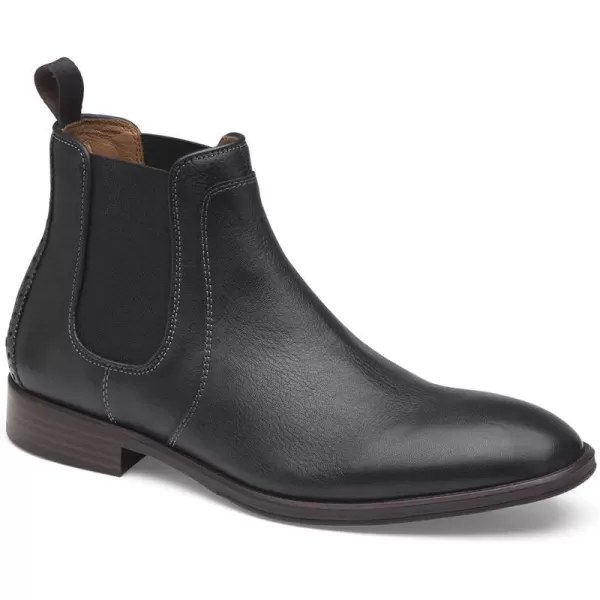 imageJohnston amp Murphy Mens Henrick Chelsea Boot nbspBurnished Leathernbspamp Waxed Suede  Classic Design  Side Stretch Gores  Foam Cushioned Footbed  Superior ComfortBlack Full Grain