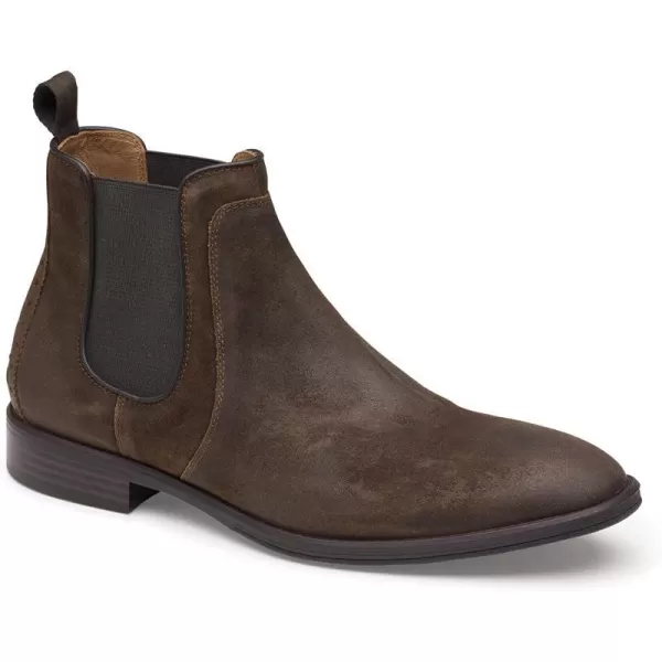 imageJohnston amp Murphy Mens Henrick Chelsea Boot nbspBurnished Leathernbspamp Waxed Suede  Classic Design  Side Stretch Gores  Foam Cushioned Footbed  Superior ComfortTan Waxed Suede