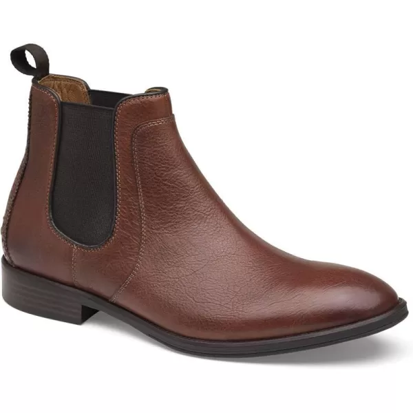 imageJohnston amp Murphy Mens Henrick Chelsea Boot nbspBurnished Leathernbspamp Waxed Suede  Classic Design  Side Stretch Gores  Foam Cushioned Footbed  Superior ComfortCognac Full Grain