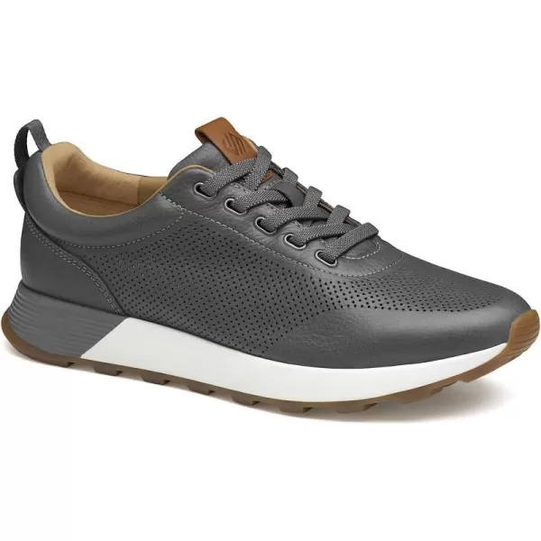 imageJohnston amp Murphy Mens Kinnon Perfed Jogger Shoes  Mens Walking Shoes Casual Shoes for Men Sneakers for Men Lace Sneakers EVA Cushioned Footbed amp Rubber SoleGray Full Grain