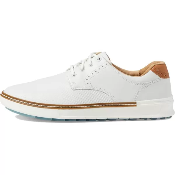 imageJohnston amp Murphy Mens McGuffey GL2 Hybrid Golf Shoe  Waterproof Construction  Superior Cushioning  HybridLug Rubber SoleWhite Embossed Full Grain
