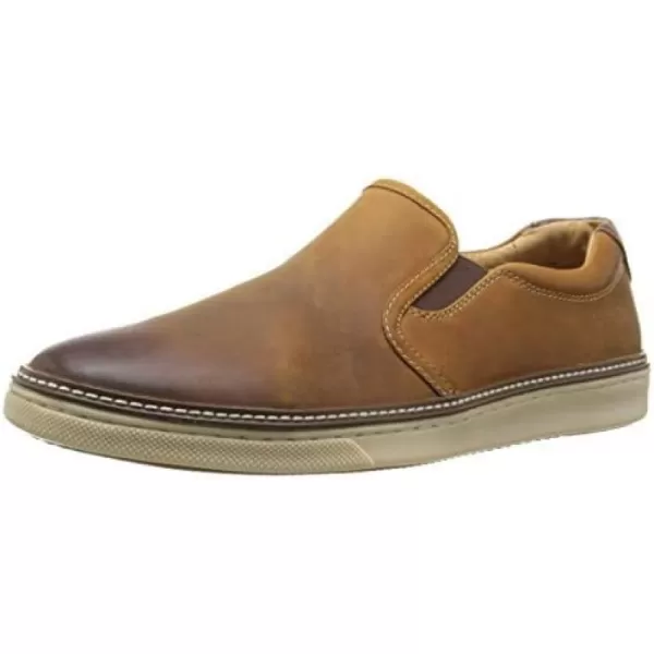 imageJohnston amp Murphy Mens McGuffey Skull Embossed SlipOn Shoe  Cushioned Insole  Skeletal Leather LiningLight Tan Oiled Full Grain Leather