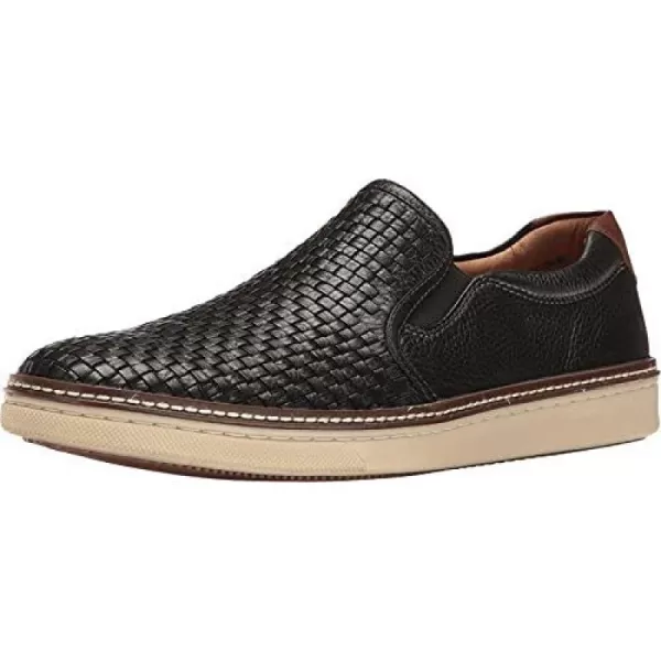 imageJohnston amp Murphy Mens McGuffey Woven SlipOn Shoe nbspClassic Lightweight SneakerBlack Full Grain Leather