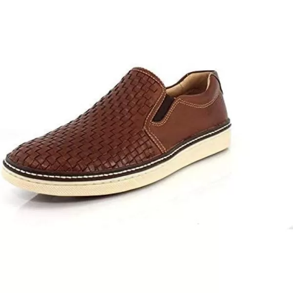 imageJohnston amp Murphy Mens McGuffey Woven SlipOn Shoe nbspClassic Lightweight SneakerTan Full Grain Leather