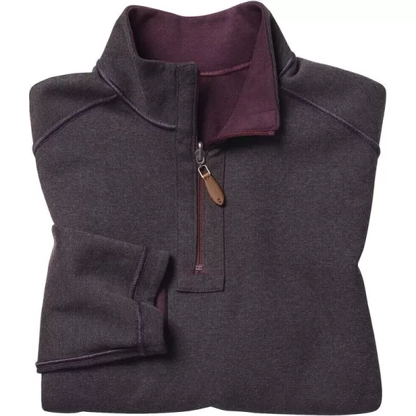 imageJohnston amp Murphy Mens Reversible Solid QuarterZipBurgundyCharcoal