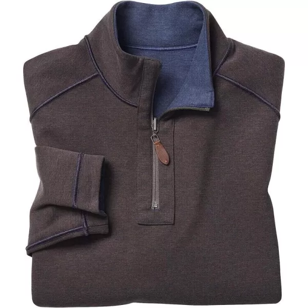 imageJohnston amp Murphy Mens Reversible Solid QuarterZipNavyBrown