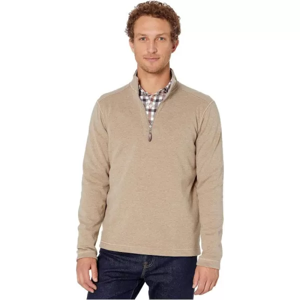 imageJohnston amp Murphy Mens Reversible Solid QuarterZipOatmealLight Gray