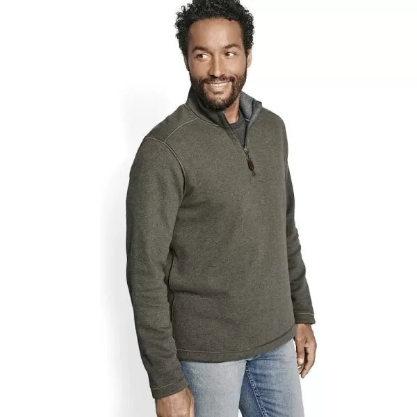 imageJohnston amp Murphy Mens Reversible Solid QuarterZipOliveCharcoal