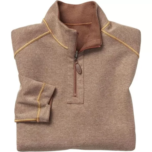 imageJohnston amp Murphy Mens Reversible Solid QuarterZipRustOatmeal