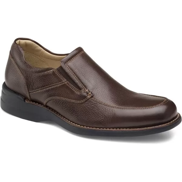 imageJohnston amp Murphy Mens Shuler Moc Toe SlipOn Shoe  Cushioned Footbed  FullGrain Leather  Rubber Sole  Padded Collar  Superior ComfortBrown Full Grain