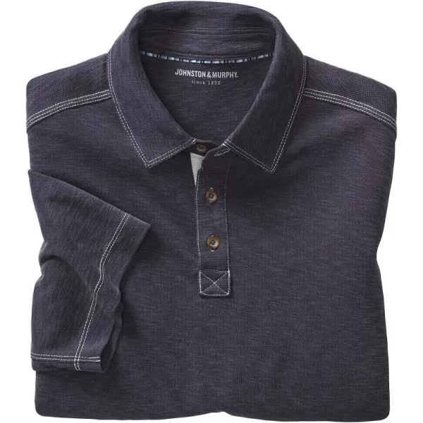 imageJohnston amp Murphy Mens Vintage Slub PoloCharcoal