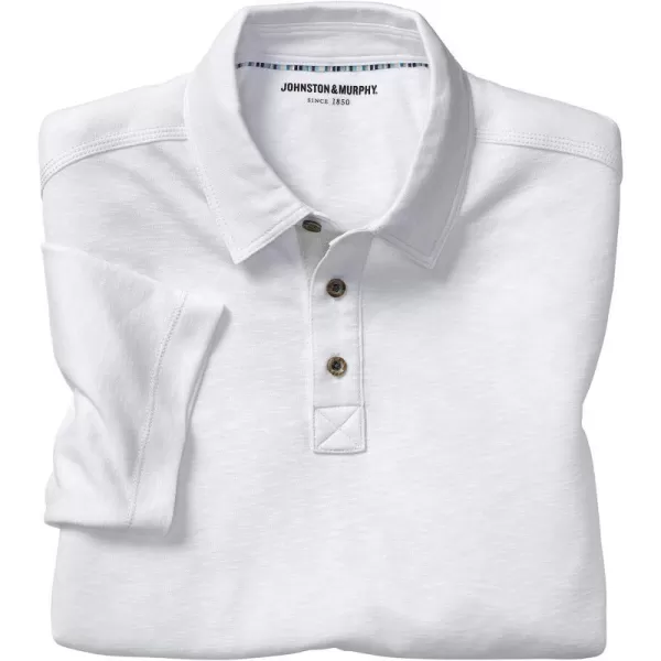 imageJohnston amp Murphy Mens Vintage Slub PoloWhite