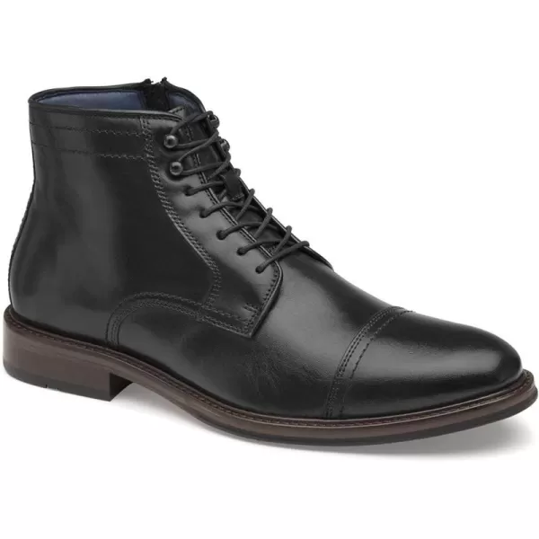 imageJohnston amp Murphy Mens XC Flex Raleigh Cap Toe Zip Boot  FullGrain Leather  Cushioned Footbed  LeatherRubber Sole  Easy Access Side Zip  Classic DesignBlack Full Grain