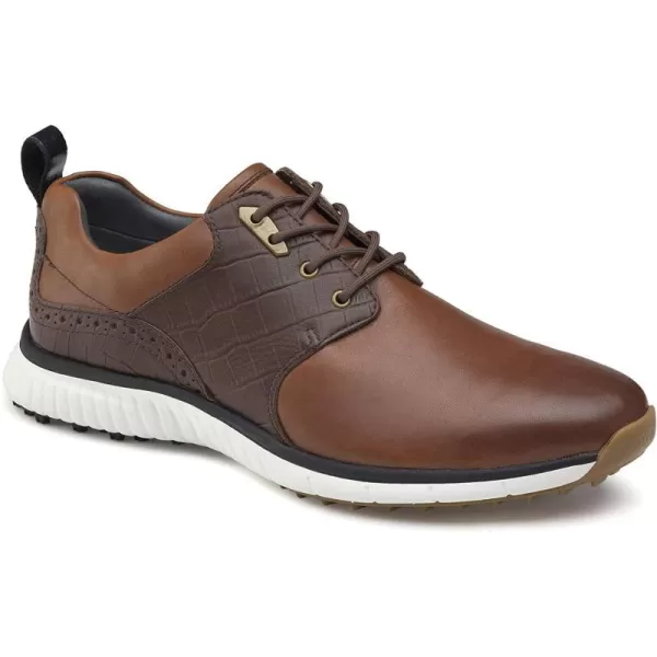 imageJohnston amp Murphy Mens XC4 H2Luxe Hybrid Saddle Golf Shoe  Waterproof Leather nbspLightweight  Full EVA Midsole CushionTanMahogany Croc Print