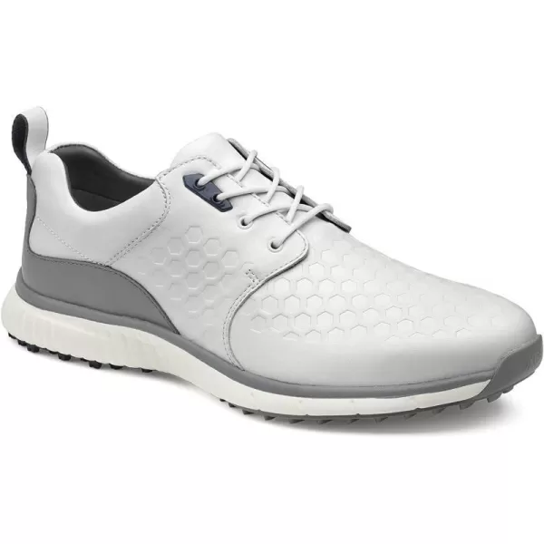 imageJohnston amp Murphy Mens XC4 H2Luxe Hybrid Saddle Golf Shoe  Waterproof Leather nbspLightweight  Full EVA Midsole CushionWhiteGray Waterproof