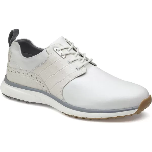 imageJohnston amp Murphy Mens XC4 H2Luxe Hybrid Saddle Golf Shoe  Waterproof Leather nbspLightweight  Full EVA Midsole CushionWhiteWhite Croc Print