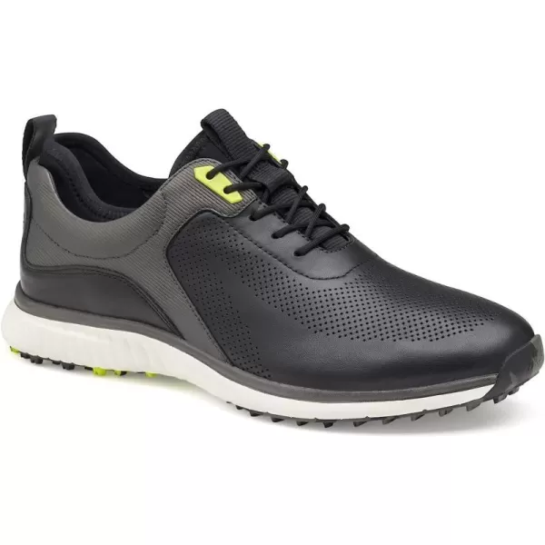 imageJohnston amp MurphynbspMensnbspXC4 H1Luxe HybridnbspGolf ShoesnbspnbspWaterproof Leathernbsp Lightweight nbspnbspMemoryFoamnbspCushioningBlackDark Gray Full Grain