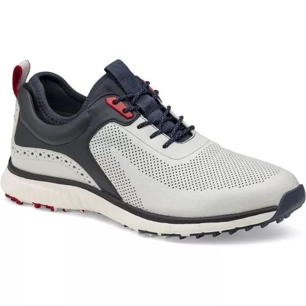 imageJohnston amp MurphynbspMensnbspXC4 H1Luxe HybridnbspGolf ShoesnbspnbspWaterproof Leathernbsp Lightweight nbspnbspMemoryFoamnbspCushioningWhiteNavy Full Grain