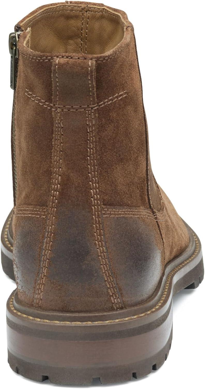 imageJohnston ampamp Murphy Barrett Plain Toe Zip Boot  Classic Mens Ankle Boots Leather Casual Boots for MenBrown