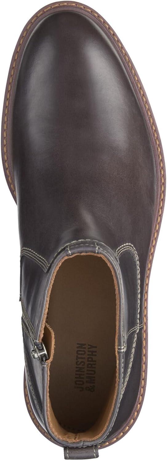 imageJohnston ampamp Murphy Barrett Plain Toe Zip Boot  Classic Mens Ankle Boots Leather Casual Boots for MenCharcoal