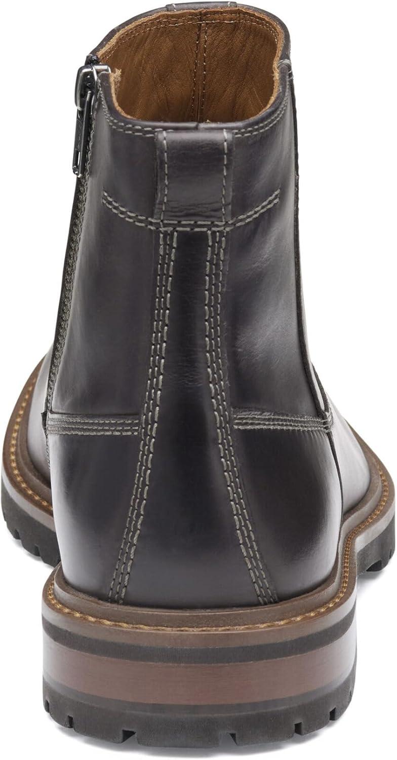 imageJohnston ampamp Murphy Barrett Plain Toe Zip Boot  Classic Mens Ankle Boots Leather Casual Boots for MenCharcoal Full Grain