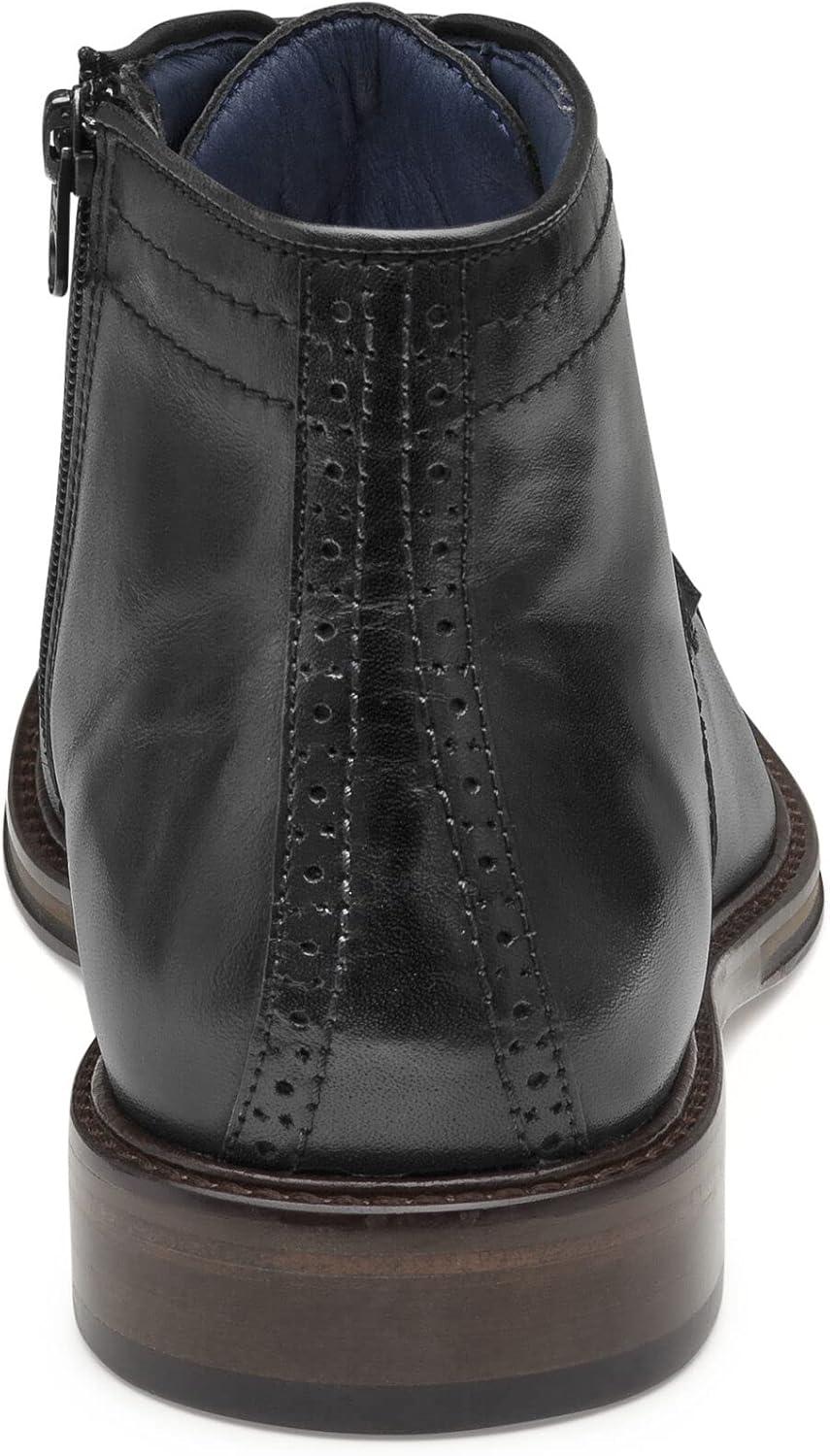 imageJohnston ampamp Murphy Mens XC Flex Raleigh Cap Toe Zip Boot  FullGrain Leather  Cushioned Footbed  LeatherRubber SoleBlack Full Grain