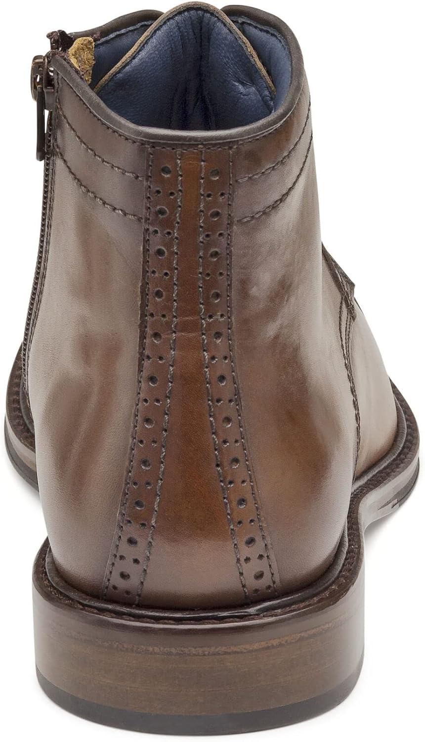 imageJohnston ampamp Murphy Mens XC Flex Raleigh Cap Toe Zip Boot  FullGrain Leather  Cushioned Footbed  LeatherRubber SoleTan Full Grain
