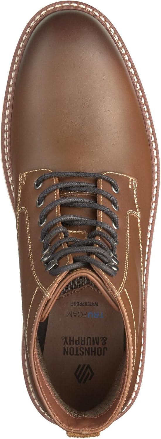 imageJohnston ampamp Murphy Upton Lug Plain Toe Mens Boot  Mens Leather Boots Waterproof Casual Mens Work BootsDark Tan