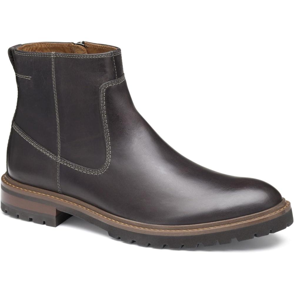 imageJohnston ampamp Murphy Barrett Plain Toe Zip Boot  Classic Mens Ankle Boots Leather Casual Boots for MenCharcoal
