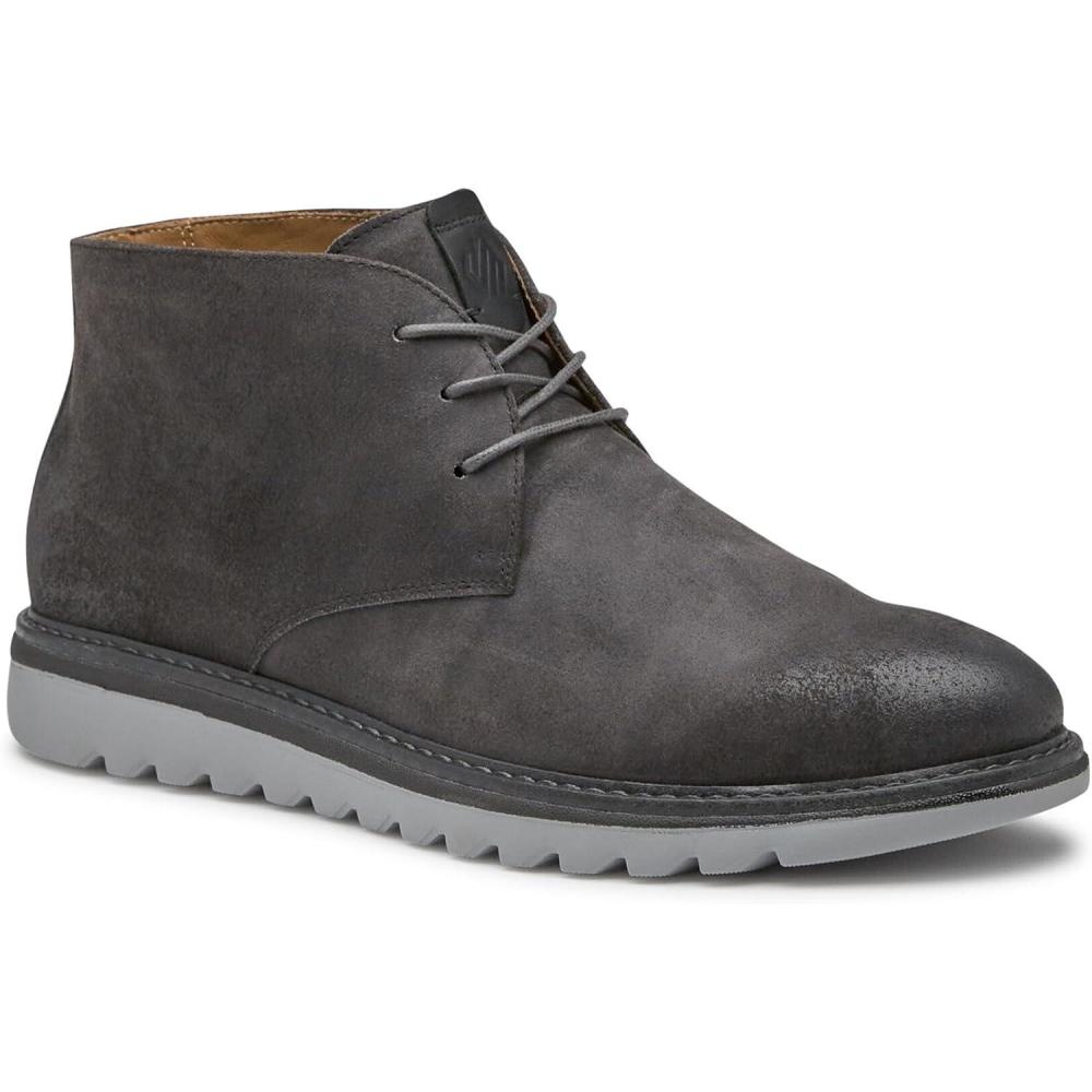imageJohnston ampamp Murphy Braydon Chukka Casual Shoes for Men  Leather Boots for Men for Office ampamp Daily WearCharcoal Waxed Suede