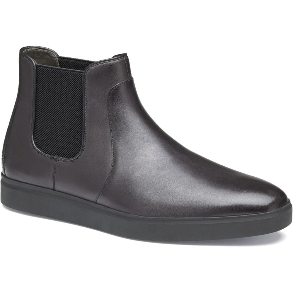 imageJohnston ampamp Murphy Brody Chelsea Boots for Men  Casual ampamp Dress Leather Shoes for Men for Work ampamp Daily WearBlack Calfskin