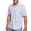 imageJohnston ampamp Murphy Mens Printed Cotton ShortSleeveBlue Pirate