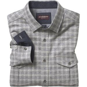 imageJohnston ampamp Murphy ButtonFront Knits Shirt for Men  Long Sleeve Shirts for Men Classic Casual ShirtLight Gray Gingham