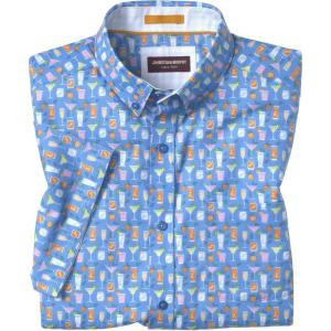 imageJohnston ampamp Murphy Mens Printed Cotton ShortSleeveBlue Cocktail