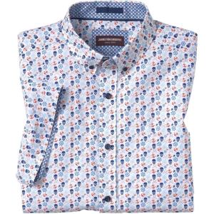 imageJohnston ampamp Murphy Mens Printed Cotton ShortSleeveBlue Pirate